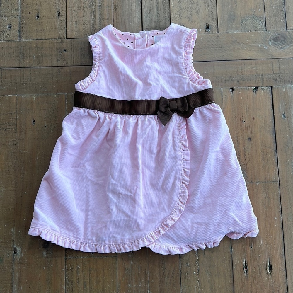 Janie and jack pink ruffled corduroy dress